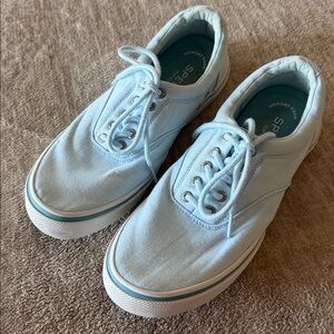 Sperry Men's Halyard CVO Linen Boat Shoes - Chambray Light Blue